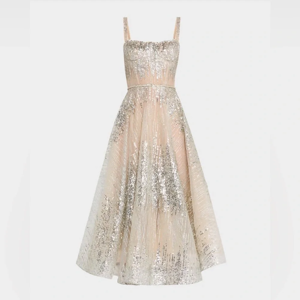 NWOT BRONX AND BANCO MADEMOISELLE SILVER MIDI DRESS - Picture 3 of 17